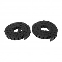 2 Pcs Black Plastic Drag Chain Cable Carrier 10 x 15mm for CNC Router Mill