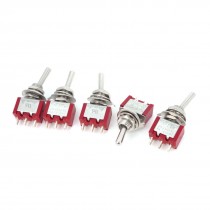 5Pcs AC 250V 2A 120V 5A ON-PFF-ON 3 Position SPDT 3 Terminals Toggle Switch