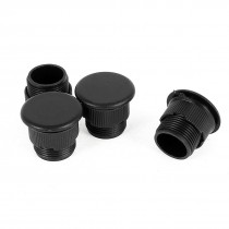 4 Pcs Black Plastic Push Button Switch 16mm Mount Hole Panel Plug Cap