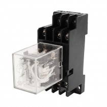 JQX-13F DC 24V Coil 3PDT 11 Pins Electromagnetic Power Relay w 2-M4X10 Base