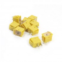 10pcs Yellow Locking SPST 2 Positions Rocker Switch AC250V/10A 125V/13A
