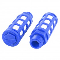 2pcs Blue White Plastic Pneumatic Muffler Air Exhaust Silencer 1/2PT Male Thread