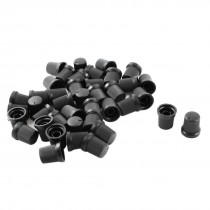 40pcs 6mm Knurled Shaft Black Top Taper Volume Knob Cap for Potentiometer Pot