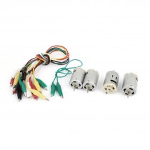 4Pcs DC 6-12V 9000-15000RPM 2 Terminals Miniture Motor w Alligator Clip Cable
