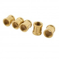 5pcs Gold Tone Brass 1/2PT Female to Female Pipe Fittings Connector
