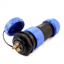 AC 500V 30A 21mm Thread 3P Cable Gland Connector Aviation Plug + Waterproof Cap