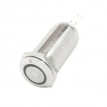 Green Angel Eye LED SPST Flat Head Locking Metal Push Button Switch 12mm Thread