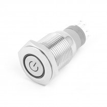 White Angel Eye LED SPDT Latching Metal Power Push Button Switch 16mm Thread