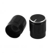 2 Pcs 15x17mm 5.5mm Shaft Volume Control Aluminum Potentiometer Knobs Caps Black