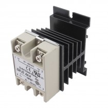 AC to AC SSR Solid State Relay 25A AC 80-280V AC 90-480V w Black Heat Sink