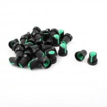 40pcs 6mm Knurled Shaft Green Top Taper Volume Knob Cap for Potentiometer Pot