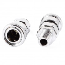 2pcs 1 4PT Male Thread Pneumatic Air Quick Coupler Coupling Connector SM20