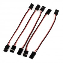5PCS 10cm Long Black White Red 3pin M/M Servo Extension Cable for Futaba JR