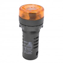 Panel Mount AC/DC 12V Yellow LED Buzzer Alarm Signal Indicator Light Lamp