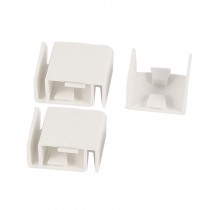 5 Pcs White PVC 2 Ways Mini Cable Trunking Straight Connector 24mm x 14mm