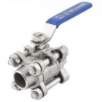 1/2PT Dual Ends Full Port 90 Degree Rotary Stainless Steel 3 Piece Ball Valve