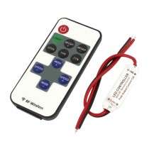 DC 12-24V 30Meters 11 Keys RF Remote Control Dimmer Switch w LED Controller