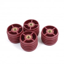 4 Pcs M7 Thread 1.2" Height Busbar Insulator Connector Supporter Red