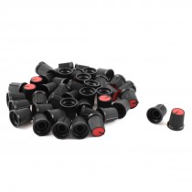 45pcs 6mm Knurled Shaft Red Top Taper Volume Knob Cap for Potentiometer Pot