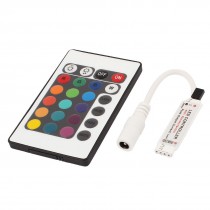 DC 12V 24 Buttons RGB LED Controller Switch w DC 5.5mm Plug Connector