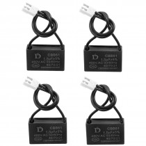 4 Pcs 450VAC 1.0uF 50/60Hz 5% Tolerance Fan Motor Capacitor CBB61