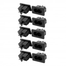 250V 1A Power Supply IEC Inlet C8 Socket Adapter 10 Pcs