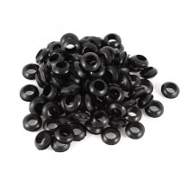 100pcs Blakc Rubber Wiring Grommets Ring Cable Protector 5mm Dia