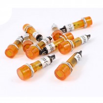 DC 24V Orange Plastic Housing Light Signal Indicator Lamp Bulb 10 Pcs