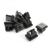 10pcs DPST 2Position Black Button Waterproof Rocker Switch AC 250V/6A 10A/125V