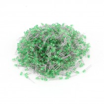 1000 Pcs 3mm Round Head Green LED Light Emitting Diodes