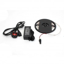 5m Length Red 3825 SMD 300 LED Waterproof Flexible Strip Light w AC/DC Adapter