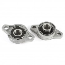 2 Pcs KFL001 12mm Shaft Mount Zinc-Aluminum Alloy Flange Pillow Block Bearing