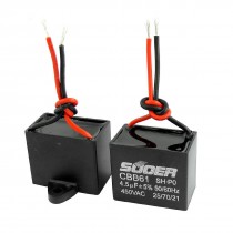2Pcs AC 450V 4.5uF 5% Wired Connector Electric Fan Running Capacitor CBB61