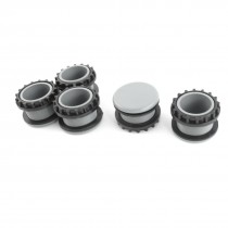 5Pcs 22mm Dia Thread Gray Plastic Mount Hole Panel Plug Cap