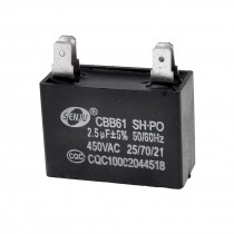 CBB61 AC 450V 2.5uF 4 Pins Air Conditioner Motor Capacitor Black