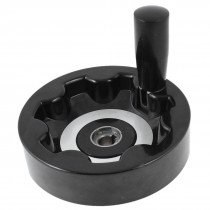 Foldable Revolving Handle 125mm Diameter Hand Wheel Black