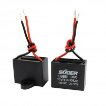 AC 450V 3.5uF 5% Wired Connector Electric Fan Running Capacitor CBB61 2Pcs