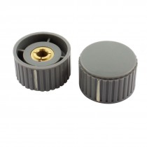2Pcs 32mm Gray Plastic Rotary Potentiometer Knob Cap for 6mm Dia Shaft