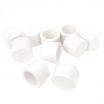 10 Pcs White Plastic 20mm Inner Dia 17mm Inside Depth End Cap Pipe Cover