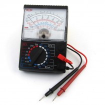 Plastic Shell Volt Ampere Ohm Analog Meter Multitester w 2 Test Leads