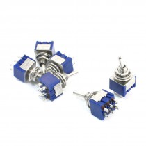 6 x AC 125V 6A DPST Latching Control 6 Terminals Toggle Switch