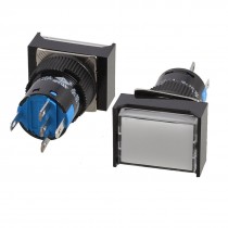 2 Pcs AC 220V White Light Lamp NO NC Momentary 16mm Push Button Switch 250VAC 5A