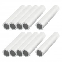 10 Pcs 17mm OD 2.4mm Thickness Silver Tone Aluminum Connecting Tubes Fitting