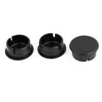 3 Pcs 19mm Hole Inner Diameter Hard Plastic Pipe End Cap Cover Black
