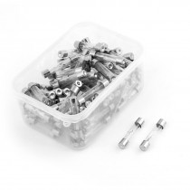 Car Motorcycle 15A Bent Core Silver Tone AGU Fuse 100 Pcs