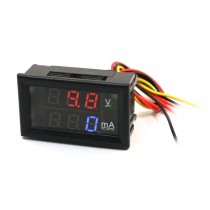 DC 0-999mA Ammeter 0-300VDC Voltmeter Red Blue Digitals LED Meter