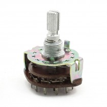 6mm Diameter Shaft 4P3T 4 Pole Band Channel Selector Rotary Switch
