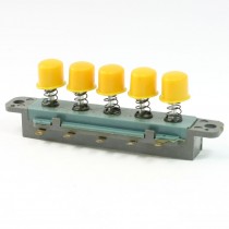 AC 250V 1A 5 Keys Latching Momentary Interlock Yellow Pushbutton Switch