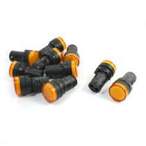 10 Pcs AC DC 12V 20mA Orange Signal 22mm Panel Mounting LED Indicator Lights