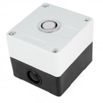 DC 24V Warm White Light SPDT 5 Pin Soldering Latching Push Button Station Box